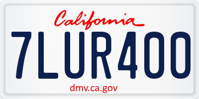 CA license plate 7LUR400
