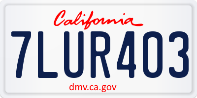 CA license plate 7LUR403