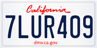 CA license plate 7LUR409