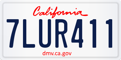 CA license plate 7LUR411