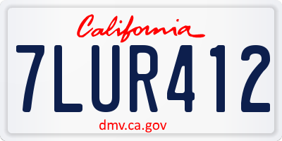 CA license plate 7LUR412