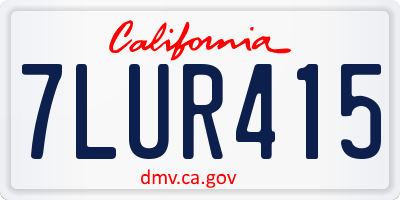 CA license plate 7LUR415