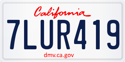 CA license plate 7LUR419