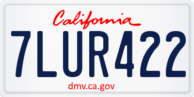 CA license plate 7LUR422