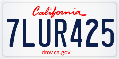 CA license plate 7LUR425