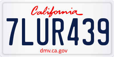 CA license plate 7LUR439
