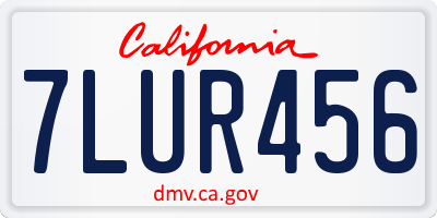 CA license plate 7LUR456