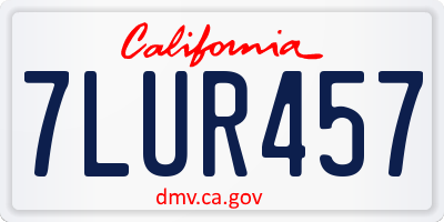 CA license plate 7LUR457