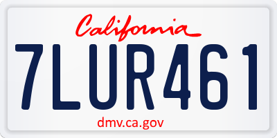 CA license plate 7LUR461