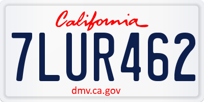 CA license plate 7LUR462