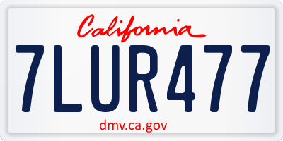 CA license plate 7LUR477