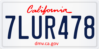 CA license plate 7LUR478