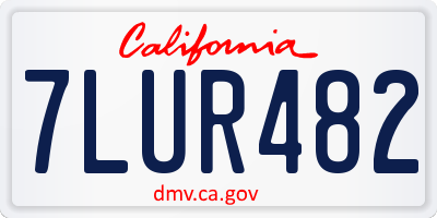 CA license plate 7LUR482