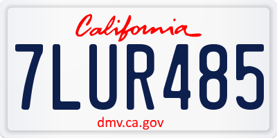 CA license plate 7LUR485
