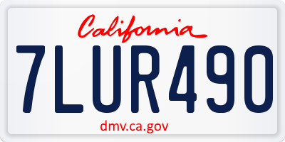 CA license plate 7LUR490