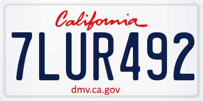 CA license plate 7LUR492