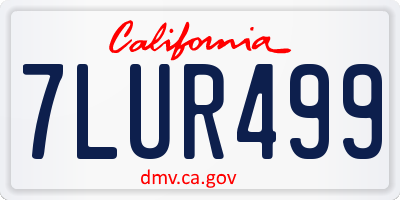 CA license plate 7LUR499
