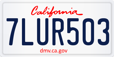 CA license plate 7LUR503