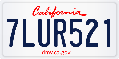 CA license plate 7LUR521