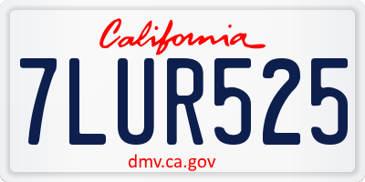 CA license plate 7LUR525