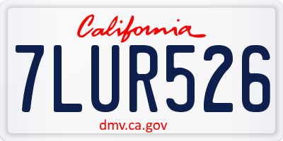 CA license plate 7LUR526