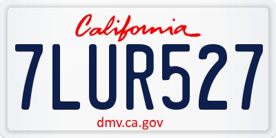 CA license plate 7LUR527