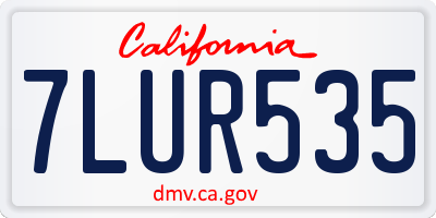 CA license plate 7LUR535
