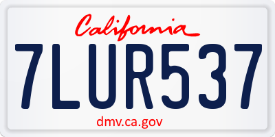 CA license plate 7LUR537