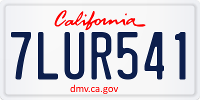 CA license plate 7LUR541