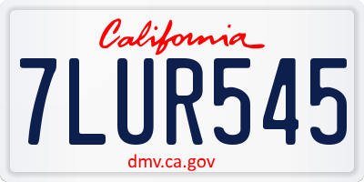 CA license plate 7LUR545