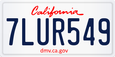 CA license plate 7LUR549