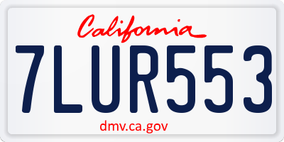 CA license plate 7LUR553