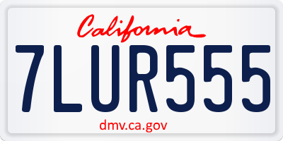 CA license plate 7LUR555