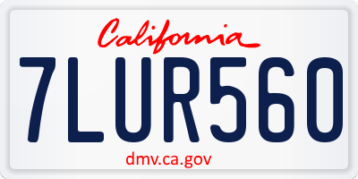 CA license plate 7LUR560