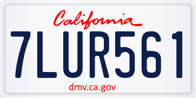 CA license plate 7LUR561