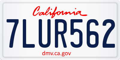CA license plate 7LUR562