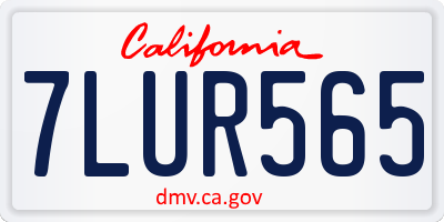 CA license plate 7LUR565