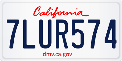CA license plate 7LUR574