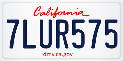 CA license plate 7LUR575