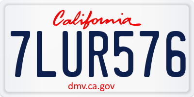 CA license plate 7LUR576