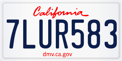 CA license plate 7LUR583