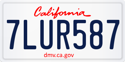 CA license plate 7LUR587