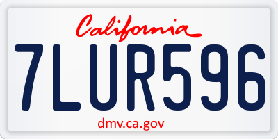 CA license plate 7LUR596