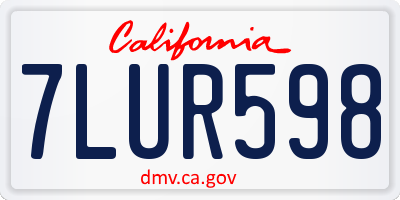 CA license plate 7LUR598