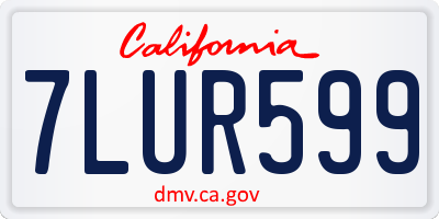 CA license plate 7LUR599