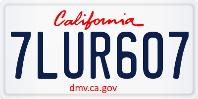 CA license plate 7LUR607