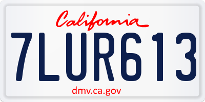CA license plate 7LUR613