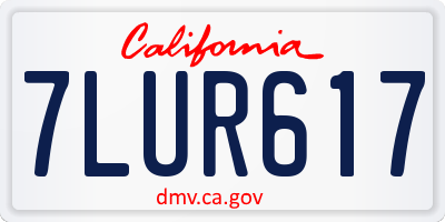 CA license plate 7LUR617