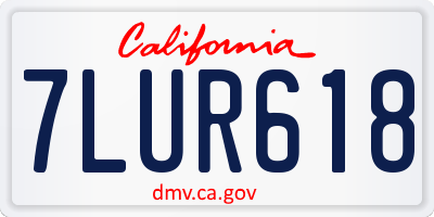 CA license plate 7LUR618