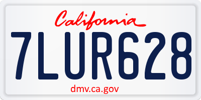 CA license plate 7LUR628